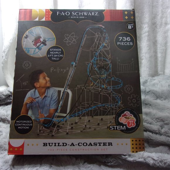 COPY - COPY - T-32 F.A.O. SCHWARZ BUILD A COASTER 736PC. CONSTRUCTION SET - Picture 2 of 13